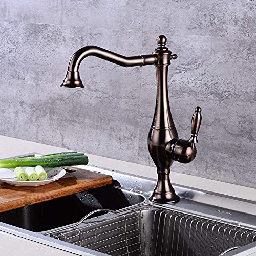 Robinet d'eau en laiton massif finitions marron et détails dorés de prestige - 6