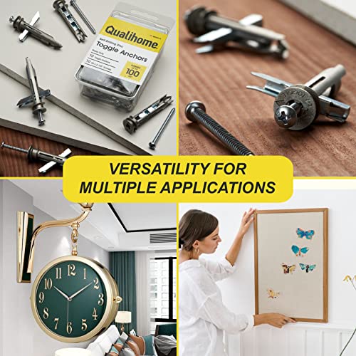 Qualihome HM-14249 Heavy Duty Drywall Anchors And Screws Kit Including Self-Drillingtoggle Anchors & Screws thumb #5
