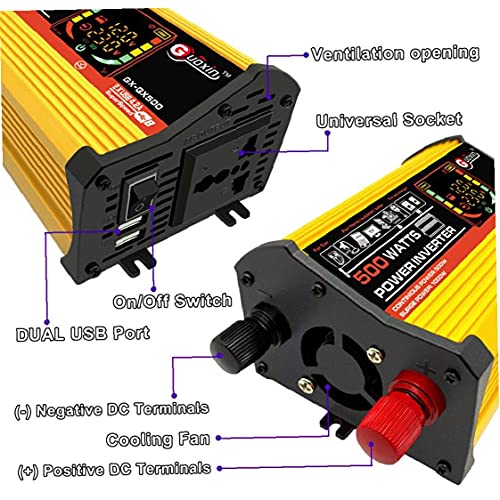 Power Inverter DC 12V tot 110v AC Power Converter Pure Sinus Wave 500 W Power Inverter Auto Charger Adapter 500 W Power… - Image 3