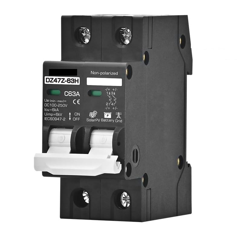 Disjoncteur 2P DC 1000V 63A pour protection de batterie et panneau solaire