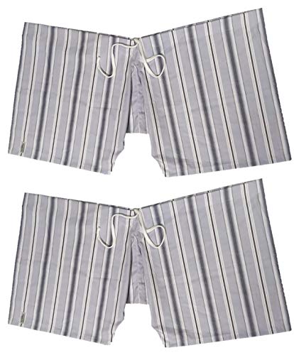 Image of Men's Lattha Traditional Pure Cotton Underwear aka Patta wala Janghiya, Dhari wala / Striped Undergarment, Khadi Latthe Ka Jangia, Nicker,Chaddi; Nade wala kachha with wide Miyani /Asan & Back Pocket & Drawstring /Nada