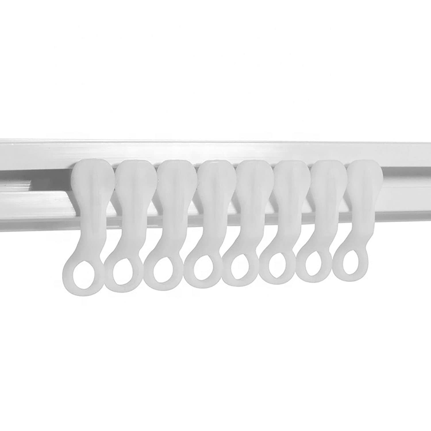 Drapery Carrier Slides ZZLZX 50PCS White Ceiling Curtain Track Set for Standard White Traverse Rods