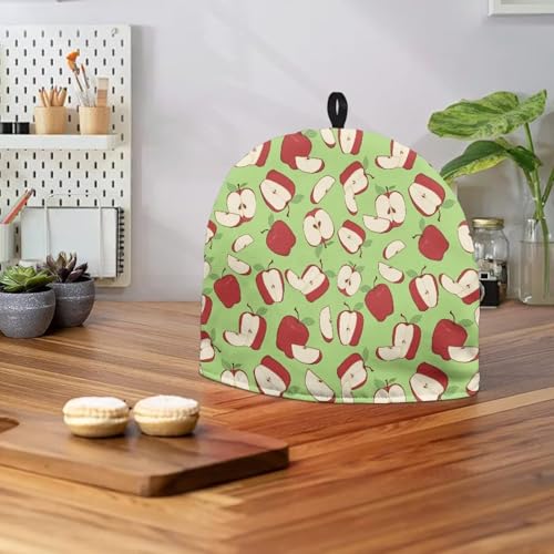 Image of Large Tea Cozy for Teapot Red Apple Print Extra Thick Tea Pot Cover Home Kitchen Decoration Insulated Teapot Cozy Dust Kitchen Accessories for Home Daily