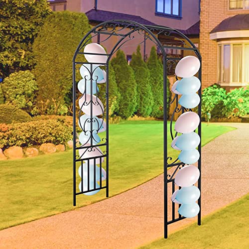 Garden Arch Trellis for Climbing Plants - Outdoor Decoration 86.6\" H x 44.1\"W Metal Garden Arch for Wedding, Party (Black) - Thumbnail 7