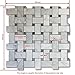 Stone Center Online Carrara White Marble 1x2 Basketweave Mosaic Tile w/Cinderella Gray Tan Dots Polished Kitchen Bath Wall Floor Backsplash Shower (1 Sheet)
