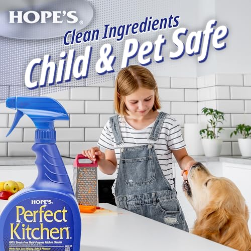 HOPE'S Perfect Kitchen Cleaner Spray - 32 Oz No-Residue All Purpose Cleaning Spray - Multisurface Degreaser for Counters, Stoves, Microwaves, and More - Pet and Home Safe - Pack of 6 by HOPE'S - Used condition - Image 7
