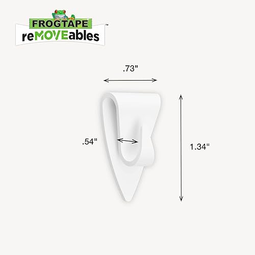 Miniatura 3 de FrogTape reMOVEables - Mini ganchos adhesivos para colgar, clips de interior para luces, llaves, cables, decoración de vacaciones, sin daños,