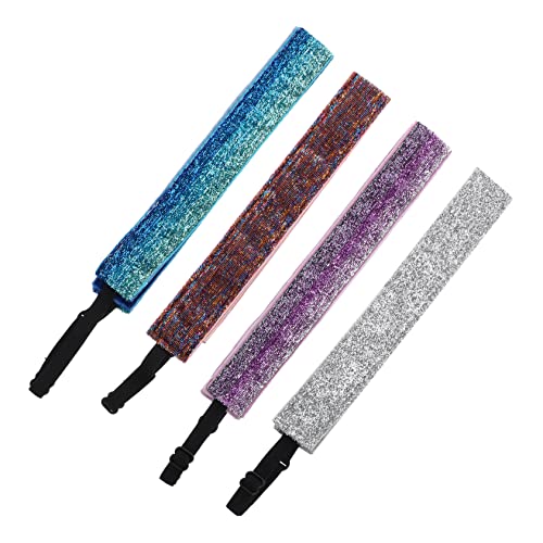 YARNOW 4Pcs Decorative Sequins Headbands Breathable and Elastic Hairbands for Sports Running and Everyday Wear Includes and Comfortable Fit for Boys