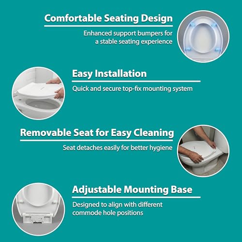 Image of Wassmist Toilet Seat Cover Set (Soft Close) Durable Toilet Seat Cover | Fits Most Standard EWC Commodes | Premium Finish