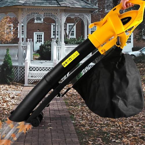 3000W Electric Leaf Blower and Vacuum & Shredder,Garden Leaf Grass Hedge Blower with 6 Speed/35L Large Capacity Bag, 10:1 Shrratio for Snow Removal
