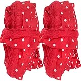 JubileeYarn 100g/Skein Ruffle Chiffon Ribbon Yarn - Polka Dot Red - 2 Skeins