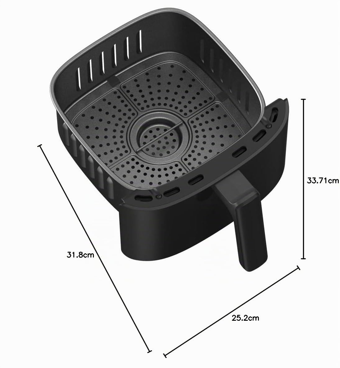AirFit, friggitrice ad aria calda con 12 programmi, 3,5 l, 1500 W, 30-200 °C, friggitrice antiaderente, lavabile in lavastoviglie (nero)