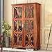 Modern Furniture SHEESHAM Wooden Crockery Cabinets with Glass Door | Wooden Showcase Almirah | Solid Wood Book Shelf Crockery Unit for Kitchen Living Room