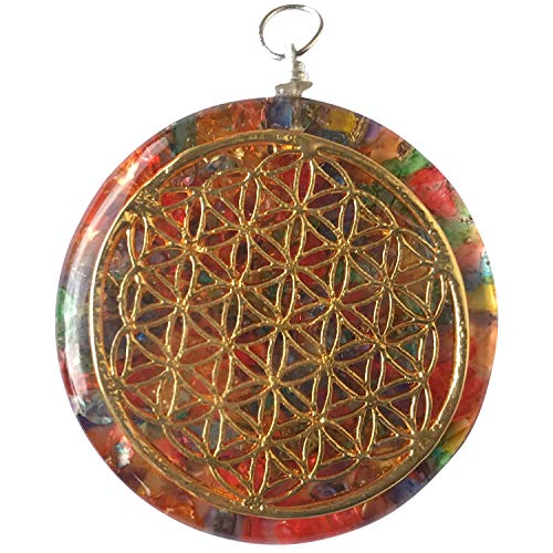 Pendentif orgonite fleur de vie en cristal Reiki pour homme et femme