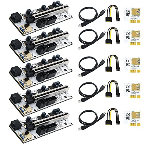 Riser 1X à 16X avec Flash LED et câble USB 3.0 pour l'extension graphique
