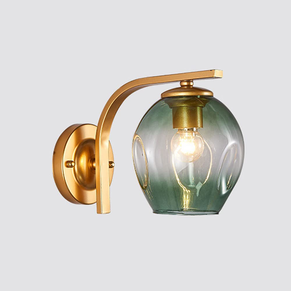 SXSCARKX Industrial Vintage Wall Sconces with Glass Lampshade, Gradient Colors Study Book Light, E27 Base Mounted Lamp
