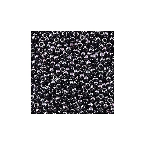 50 g TOHO Round Seed Beads Rocailles, Size 15/0, Metallic Amethyst Gun Metal (# 90), Japan, Glass — image 1