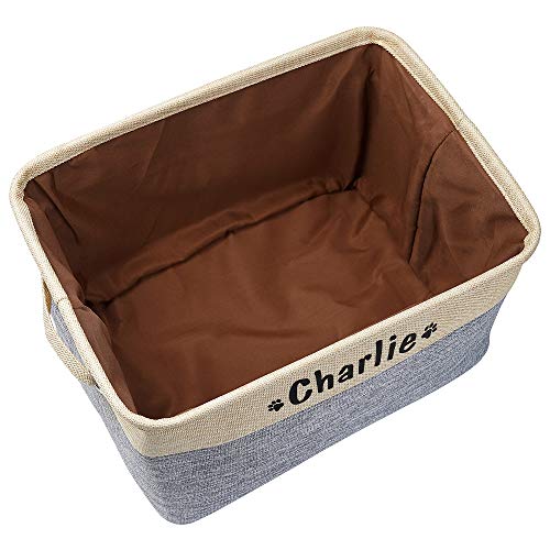 image for PET ARTIST Collapsible Dog Toy Storage Basket Bin with Personalized Pe