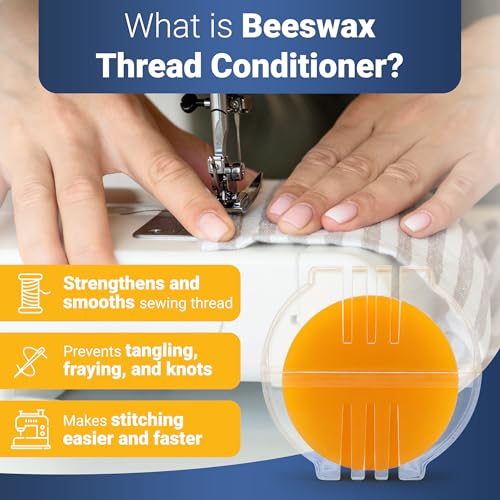 Image of Thread Wax and Thread Conditioner - Contains Beeswax for Sewing and Gloss Threads Waxer. Magic Conditioner for Hand Sewing Embroidery. Hand Quilting Supplies to Strengthen and Reduce Knots