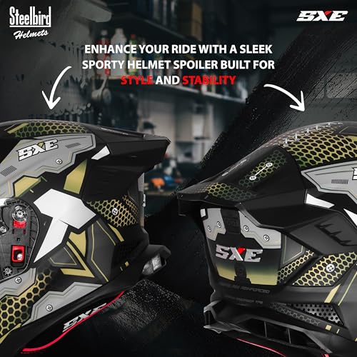 Image of Steelbird SBH-61 SXE X3 Pinlock ISI and Dot Certified Full Face Graphic Helmet for Men and Women with Inner Silver Sunshield