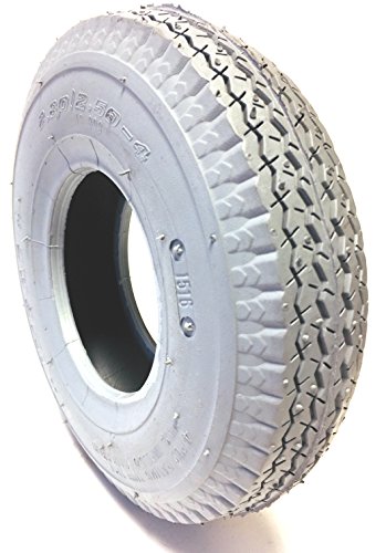 Rollstuhlreifen 2.80/2.50-4, 4PR, grau, Straßenprofil Leichtlauf, Stabiler Reifenaufbau in 4 PR, Rollstuhl Reifen für Elektromobil, Scooter,