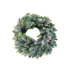 Künstlicher Weihnachtskranz für Tür, 50cm Türkranz Weihnachten außen und innen – Made in EU – Adventskranz künstlich…