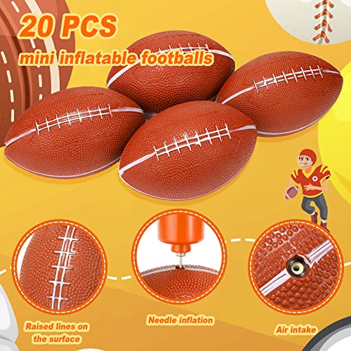 Civaner 20 Pieces Mini Inflatable Balls Baseball Beach Float Ball Basketball Soccer Mini Hoop Ball Pool Ball Toys For Kids Summer Sports Game Party Supplies, 4 Inches (Football Style) #TOP3