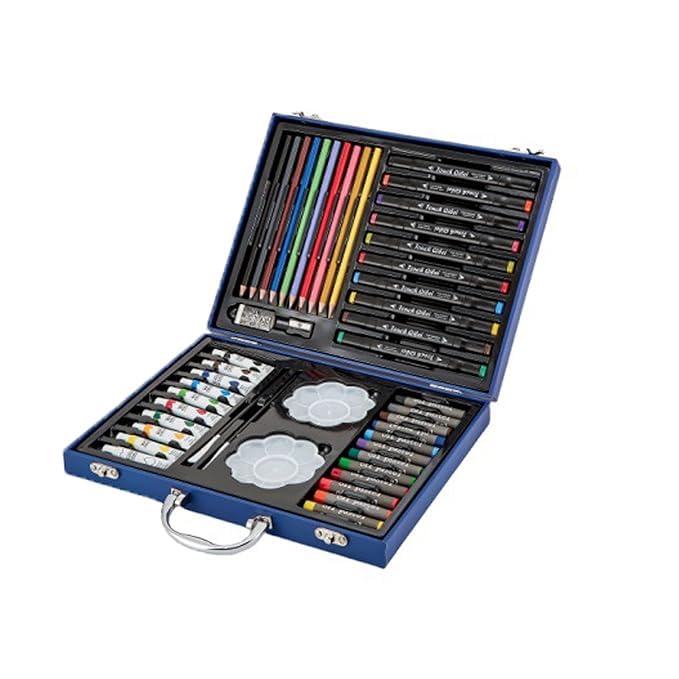 Image of Kitchen Bloom Color Kit Art Set for Kids, 145 Pieces Drawing Kit with Colour Pencils, Oil Pastels, Paint Brushes, Water Colours, Marker Pens, Color Set for Kids (Dream Space(49 pcs))