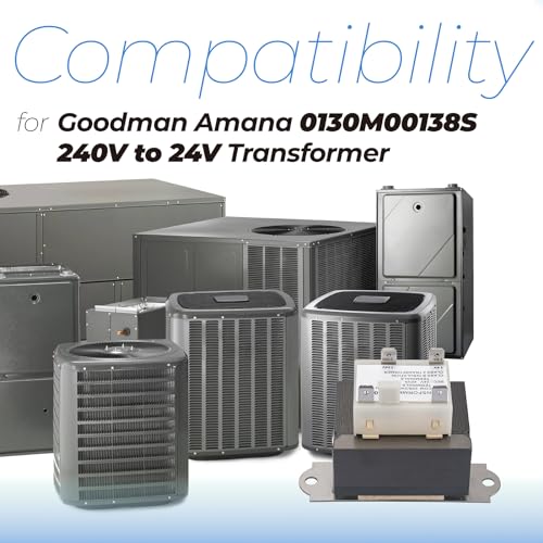 antoble 0130m00138s 240v to 24v transformer compatible with goodman amana 40va furnace transformers primary 208240v secondary 24v heater hvac replacement part class 2 control with foot mount