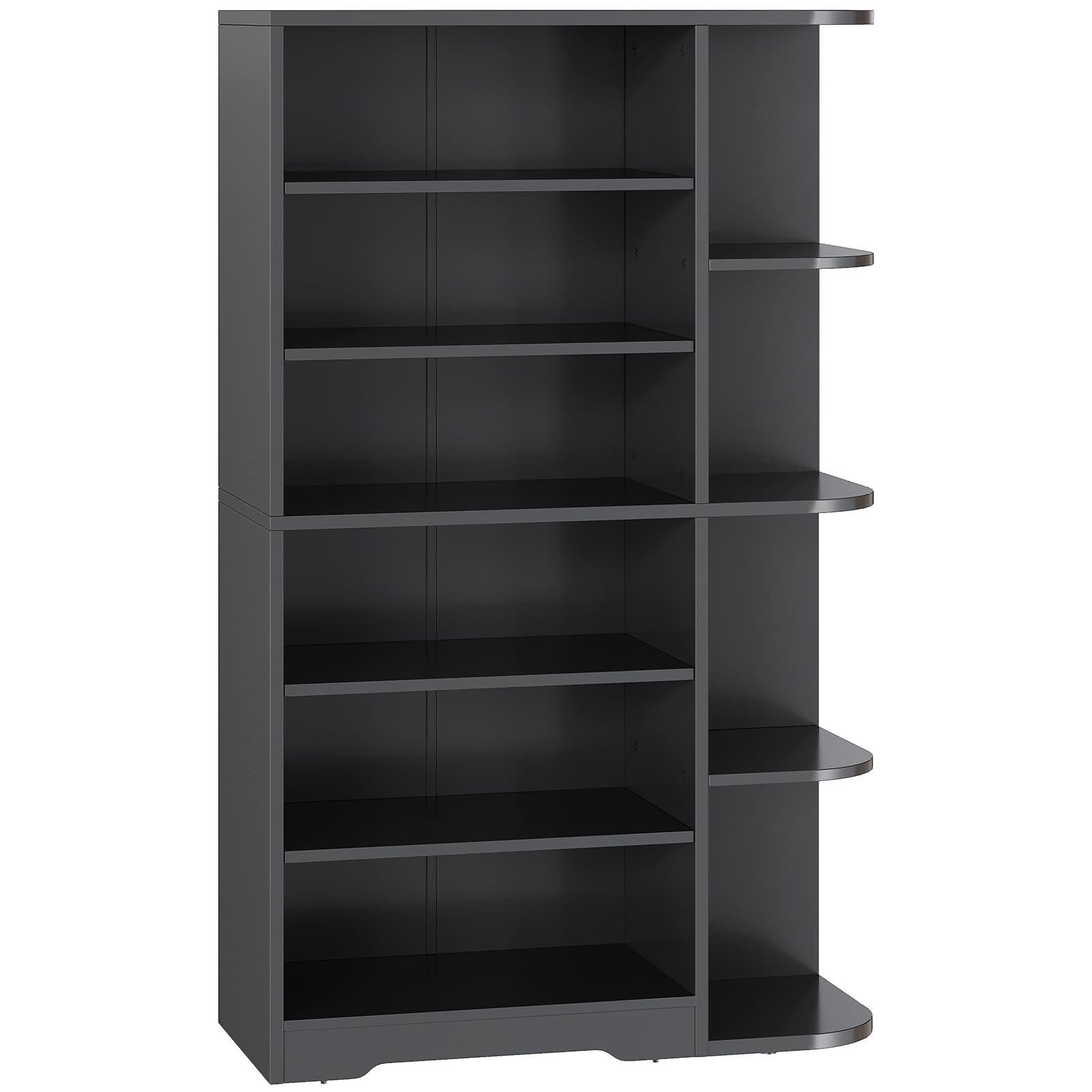 YATINEY Tall Shoe Cabinet with Open Storage, Multifunctional Shoe Rack, 7-Tier Wooden Shoe Storage Cabinet with Adjustable Shelves, Entryway Shoe