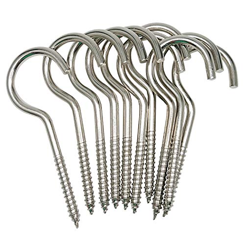 Axe Sickle 4 Inch Large Screw Hook Ceiling Hook Cup Hook Silver 10 Pcs