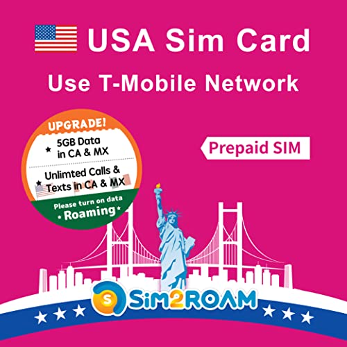 Carte SIM T-Mobile prépayé - Données Internet 4G illimitées, appels, SMS, Couverture réseau T-Mobile aux États-Unis (58 Jours) Cover
