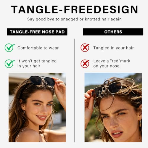 KUGUAOK Polarized Aviator Sunglasses for Women Men Fashion UV Protection Tangle Free Sun Glasses Vintage Trendy Shades - image 4