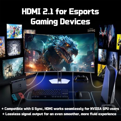 Image of Hikers 27 Inch Curved Monitor 170Hz 144Hz, 2K 1440P Computer Gaming Monitor with HDMI 2.1x2 DP 1.4x1, AI CrossHair Fast VA 4000:1 Contrast, for FPS Games and Work (G27H1Q, Includes One HDMI 2.1 Cable)