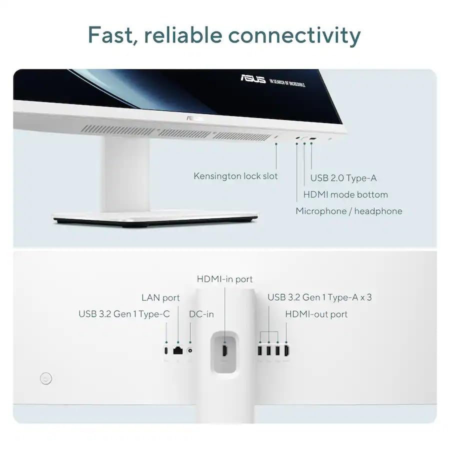 Image of ASUS VM670 27 inch FHD Touchscreen All in One Desktop PC, AMD Ryzen AI 7 350U (66 TOPS NPU), 64 GB DDR5 5600MHz RAM, 1 TB SSD, Wi-Fi 6, BT 5.4, Copilot+ PC, Win 11 Pro, for Business & Student, Accessories