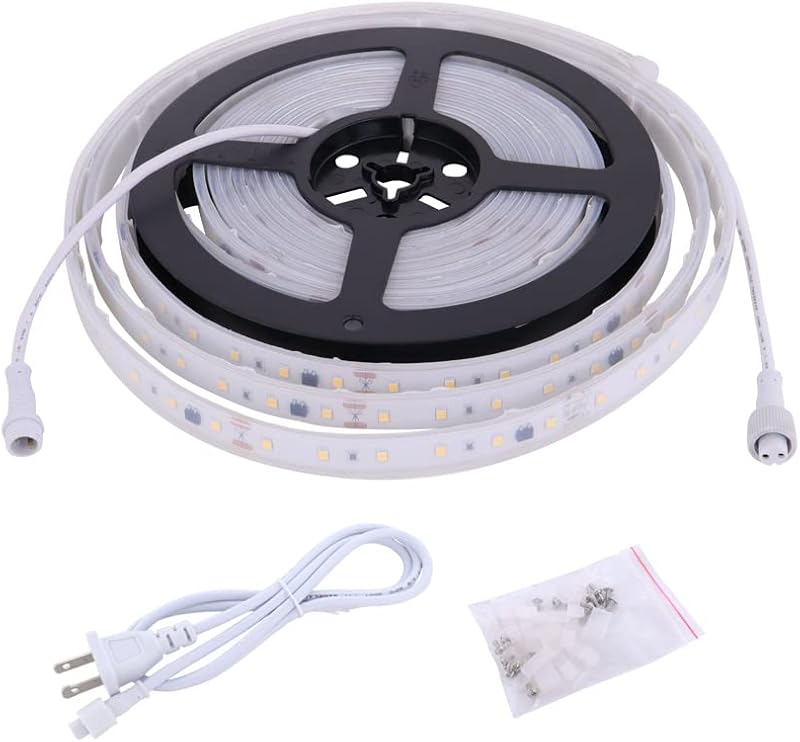 120V Dimmable LED Strip Light 5000K Day White, Dimming by Wall Dimmer, No Need LED Driver, Waterproof IP65, 16.4FT Flexible Under Cabinet Cove Accent Light