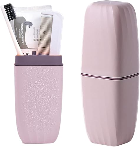 Estuche de viaje para cepillos de dientes, soporte para cepillos de dientes con tapa, contenedores de viaje para cepillos de dientes, almacenamiento