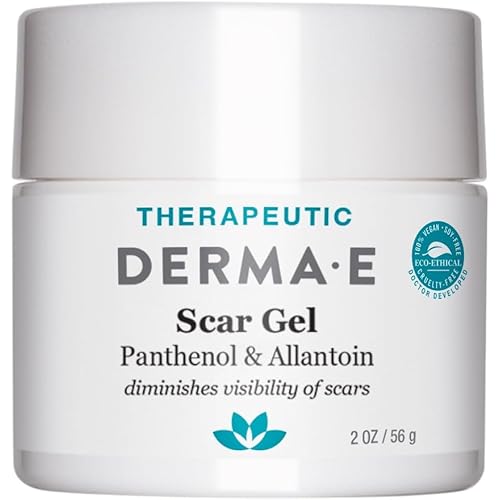 Derma E Scar Gel – Scar Treatment for Face – Hydrating Gel for Acne Scars, Burns & Stretch Marks with Panthenol & Allantoin, 2 oz