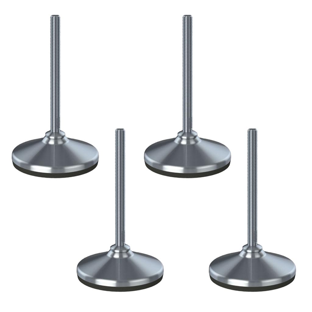 Pie de nivelación inoxidable 20x150x105 mm base y almohadilla antivibración 2200kg-Set de 4