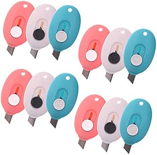 COSMOS Pack of 12 Mini Retractable Utility Knife Box Cutter Letter Opener, Random