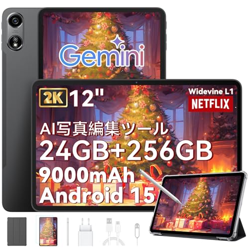 �y2025�V�o�� Android 15 �^�u���b�g 12�C���` �zOSCAL Pad 100 12�C���`�A2K IPS��ʁA 2000*1200�A24GB+256GB+2TB�A9000mAh+PD 18W�}���[�d�A8�R�A�^�A16+8MP AI�J���� Wid