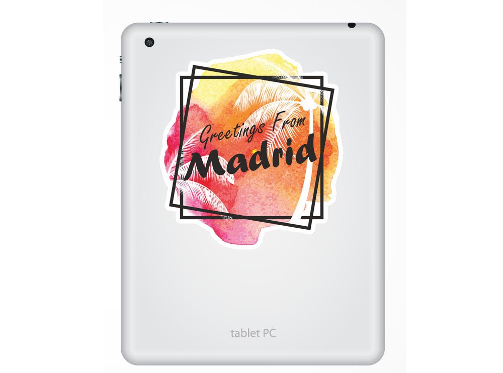 2 x 30cm/300mm saluti da Madrid Adesivi vinilici bagagli di viaggio #7672