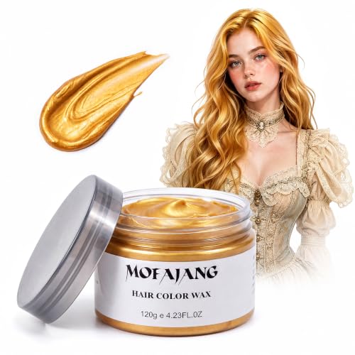 Temporary Gold Hair Color Wax, Washable Temporary Hair Dye for Kids Adults