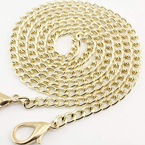 Preisvergleich Produktbild Handtaschenkette aus Metal, für (Hand-)Taschen und Geldbörsen, kurze Länge, Ersatzteil, Nickel, helles Gold, Bronze, Messing zur Auswahl 120 cm goldfarben