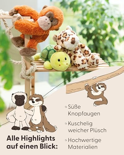 NICI ZOO FRIENDS Kuscheltier Schildkröte 20cm liegend - Niedliches Stofftier zum Kuscheln und Spielen, Plüschtier für Schmusetierliebhaber - 49817