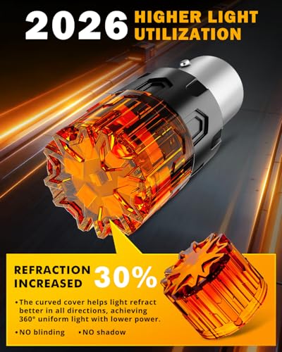Image of Auxbeam 2026 B2 Series 1157 LED Bulbs Amber Turn Signal Blinker Light