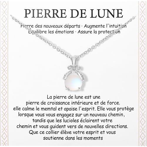 Merclix Collier Femme Pierre De Lune Idee Cadeau Femme Original Utile Anniversaire Noel Fete Des Meres Cadeau Maman Ado Fille Soeur Meilleure Amie Mamie Copine