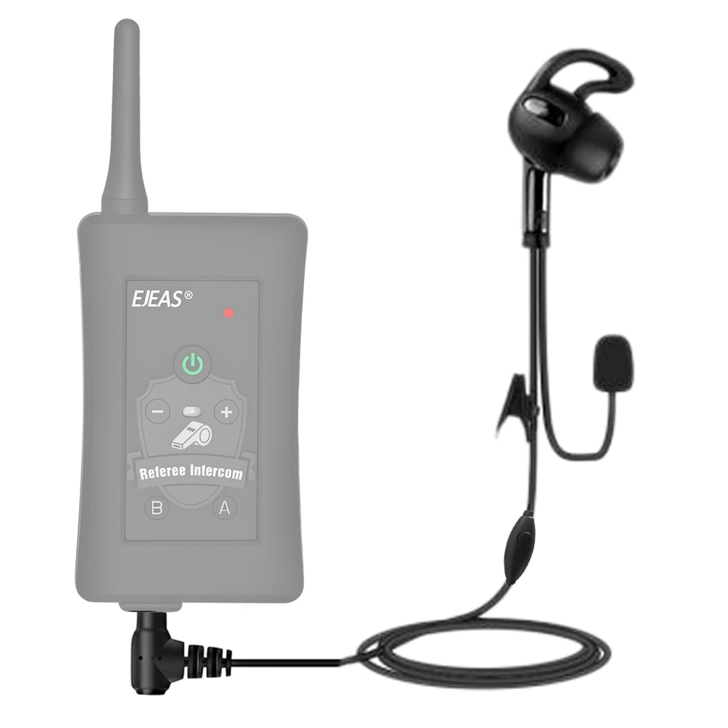 PPT - Auriculares de árbitro con conector redondo de 3,5 mm, auriculares con botón de presión para hablar para 4º oficial, auricular apto para radio V6 V4 FBIM Football Coach Intercom