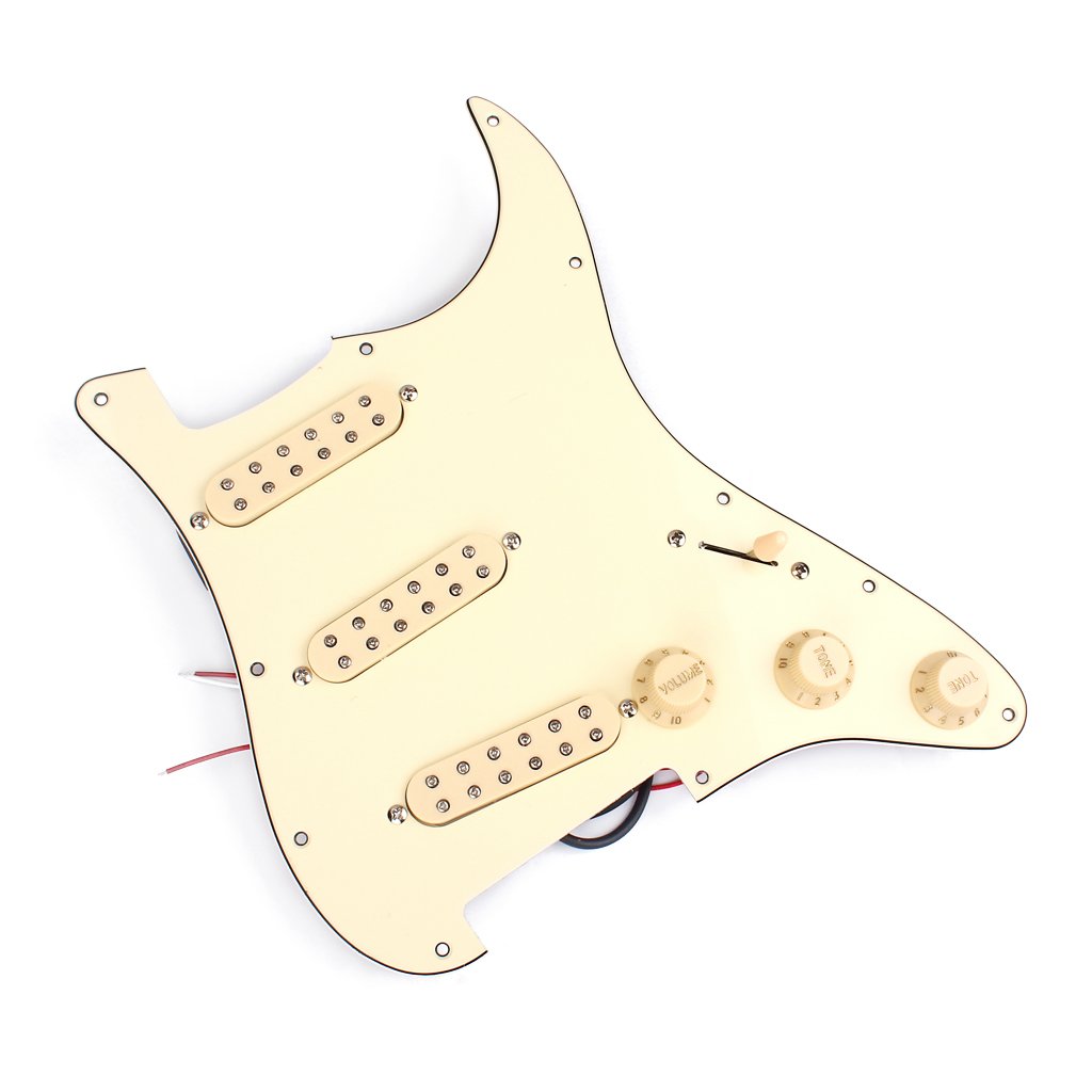 Alnicov Guitar Loaded Prewired Pickguard Pickups SSS?3-ply?for ST Guitar