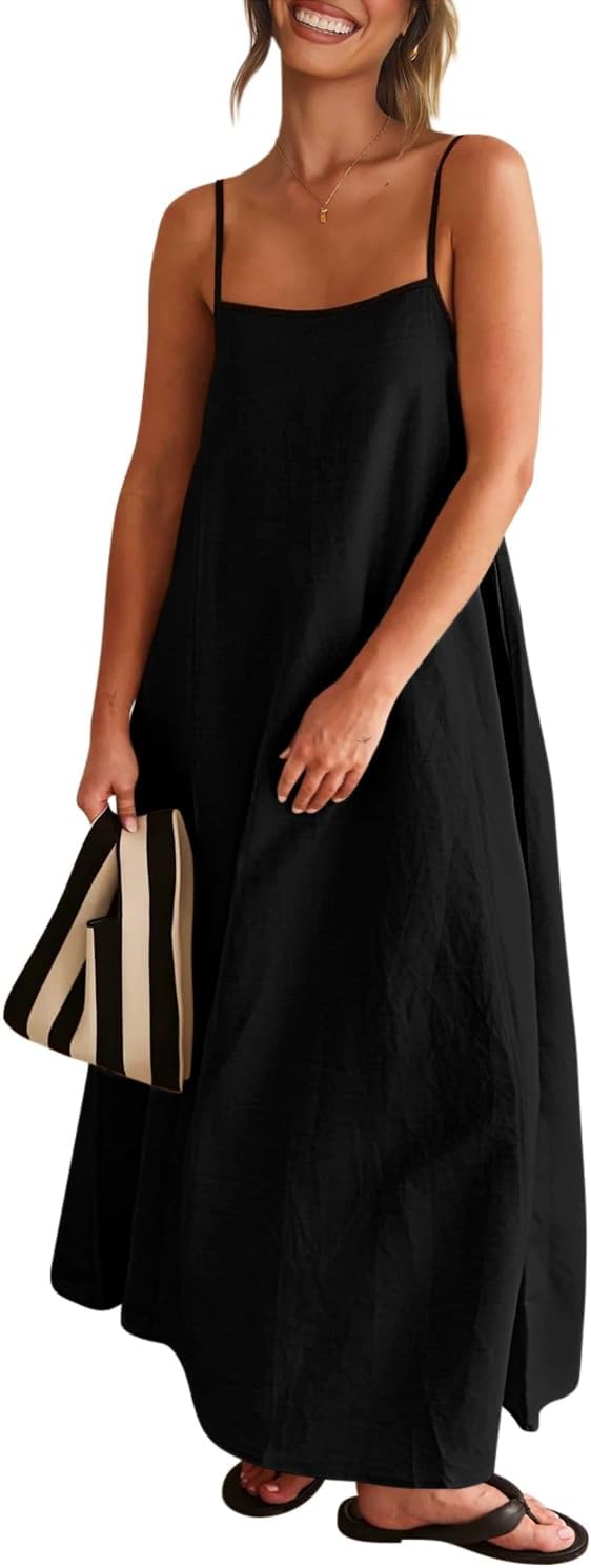 Senllen Womens Linen Dress Summer Loose Flowy Jamaica Ubuy